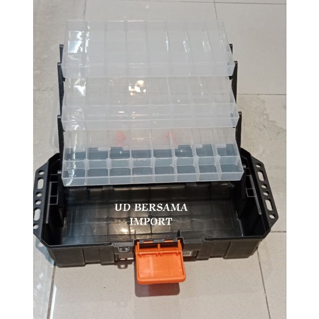 TACTIX Kotak Perkakas Multifungsi Dengan 3 Tray/Toolbox Serbaguna