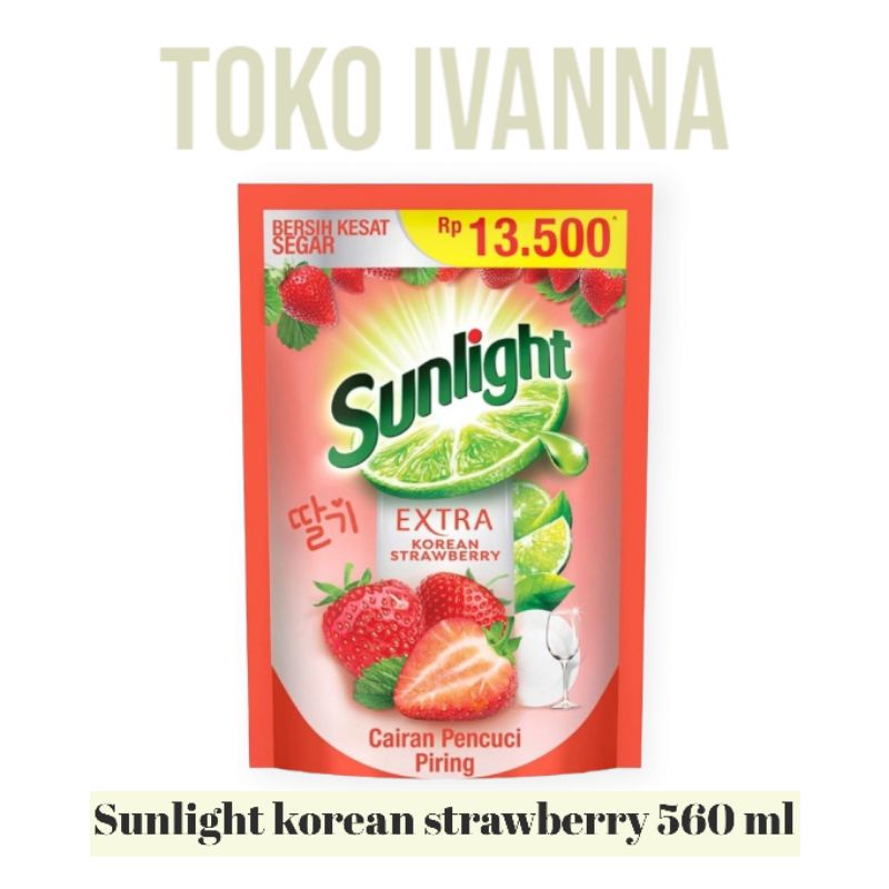 Sunlight Sabun Cuci Piring Cair Korean Strawberry 560mL