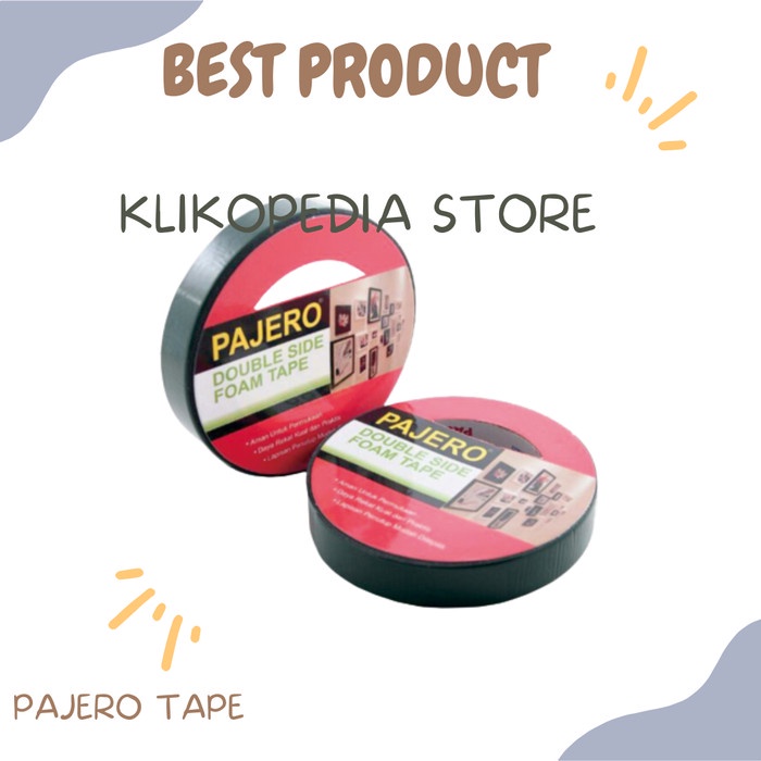 

Double Tape Foam PAJERO Hitam 1" x 6 Yard