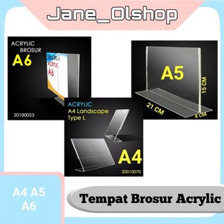 AKRILIK TEMPAT BROSUR / TENT HOLDER / TENT CARD AKRILIK DISPLAY UKURAN A4-A5-A6