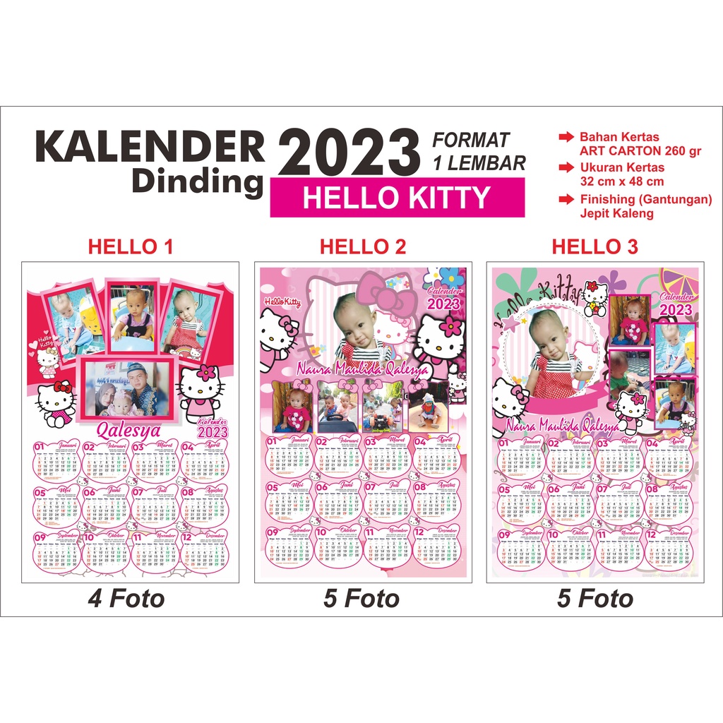 

KALENDER 2023 KARAKTER LENGKAP (foto sendiri)