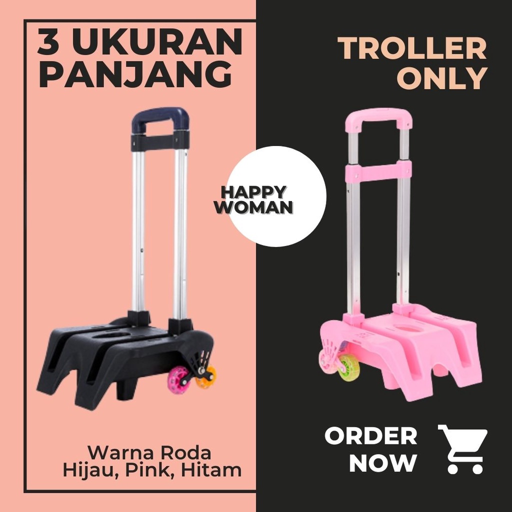 Tas Ransel Anak Trolley Karakter Tas Troli Anak Sekolah Dorong Koper Tas Sekolah Troller Anak Perempuan Laki-Laki Trolly Spiderman Karakter Unicorn Tas Import Trolley Roda 3