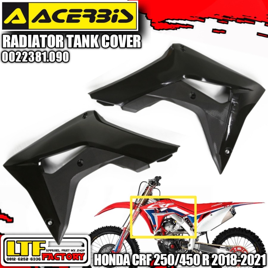 HONDA CRF 250 450 R 2017 2018 2019 2020 2021 - ACERBIS Radiator Tank Cover Body Sayap Samping Tangki