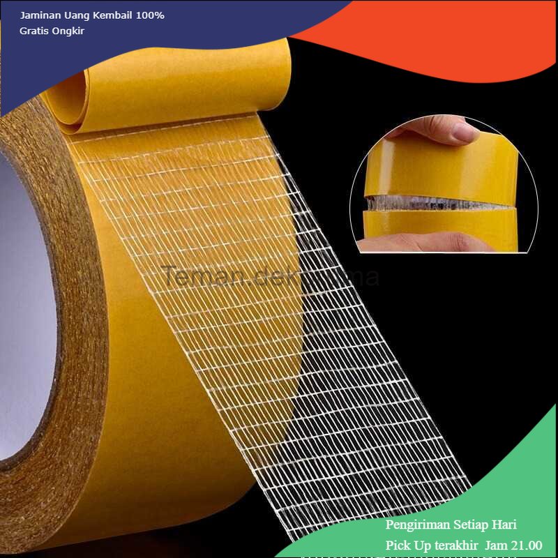 TD - PR2 YX Lakban Super Strong Grid Fiber Tape 20 Meter - SQ20M