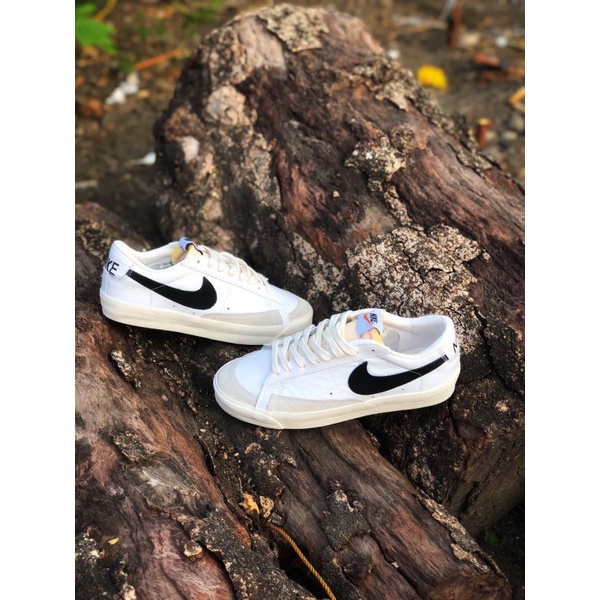 SEPATU NIKE BLAZER LOW 77 VINTAGE WHITE BLACK (BNWB) ORIGINAL