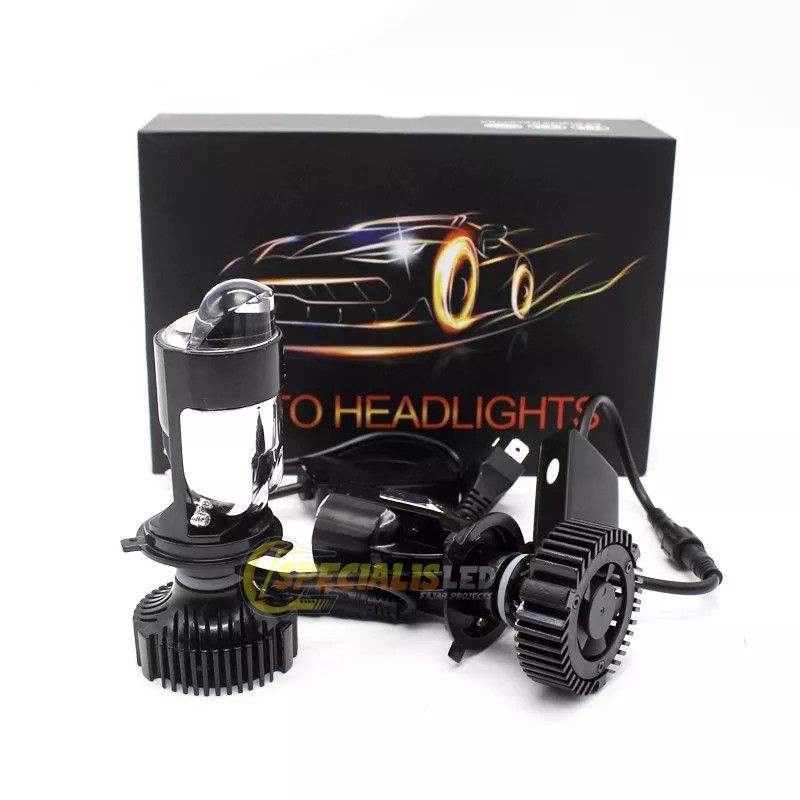 LAMPU HEDLAMP H4 MINI LENSA PROYEKTOR MOBIL MOTOR