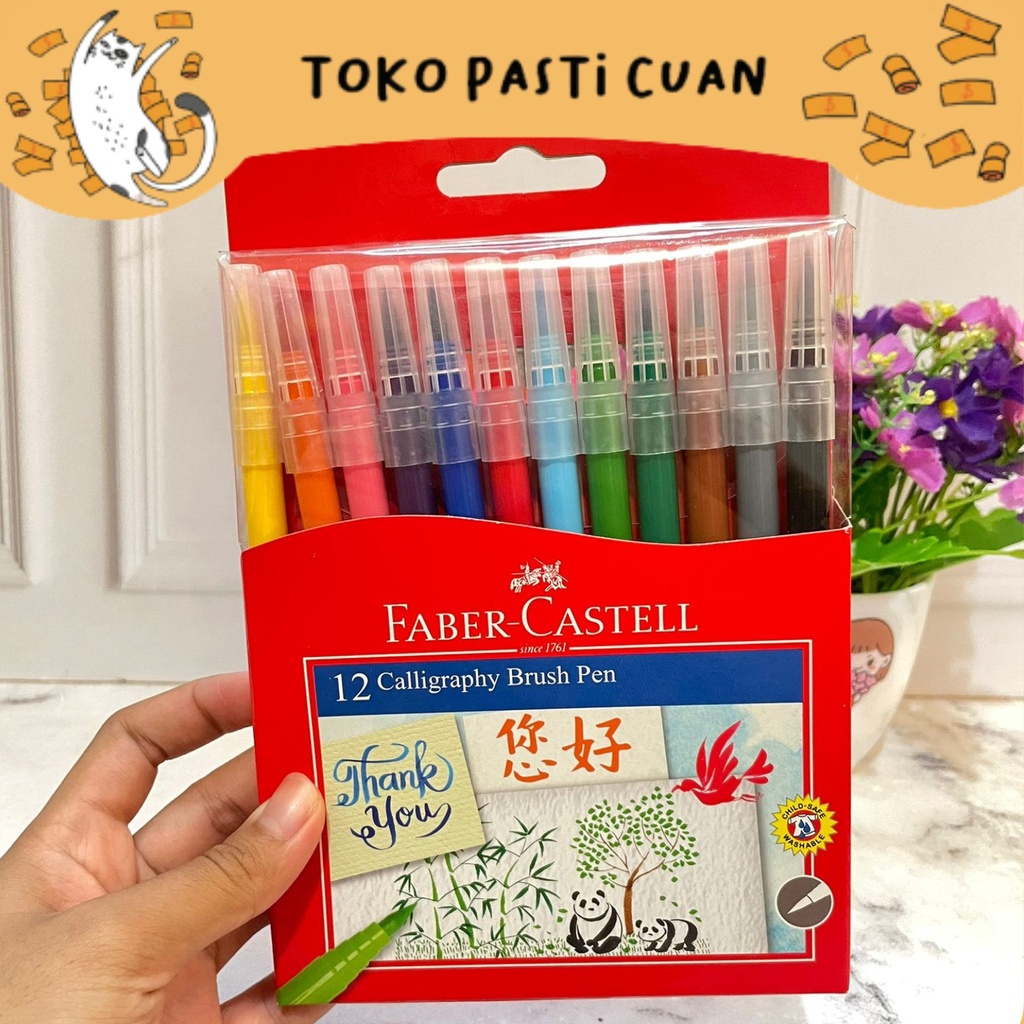 

pen kaligrafi faber castel isi 12 pen seni keperluan mengambar untuk sekolah anak bisa COD termurah import