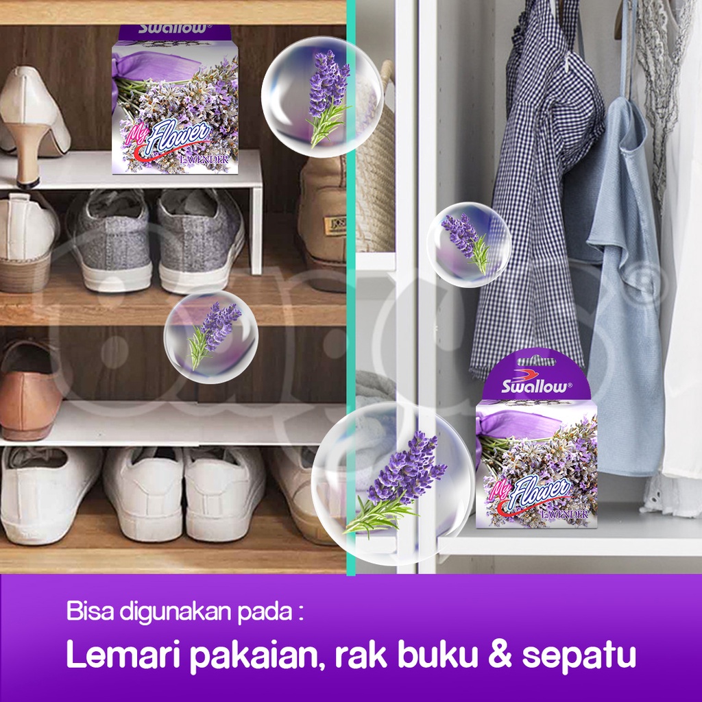 Ktmstore Kamper baju kapur barus pakaian anti jamur Swallow My Flower Lavender