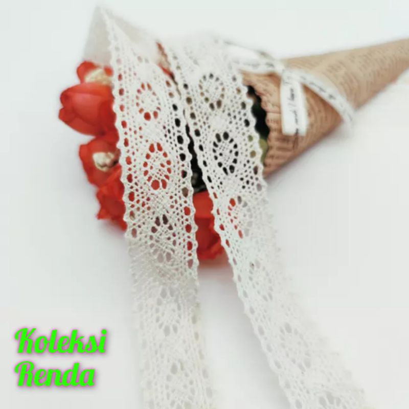 Renda rajut tengah, renda rajut tengahan (per roll 15yard)