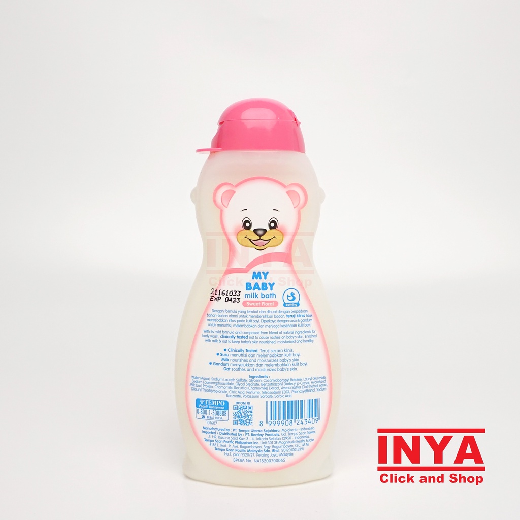 MY BABY MILK BATH SWEET FLORAL MILK &amp; OAT 100ml - Sabun Bayi