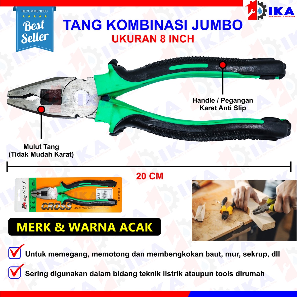 Professional Tang Kombinasi 8 Inch - Linesman Pliers 8 Inch / Tang Kombinasi / Tang Biasa Multifungsi Professional Tools Tang potong 3 TIpe 8 inch/Tang anti karat berkualitas awet/Tang serbaguna