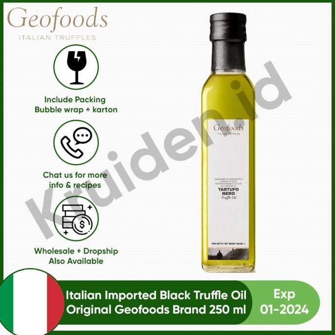 

Premium Black Truffle Oil 250 ml Geofoods imported Italy Tartufo Nero