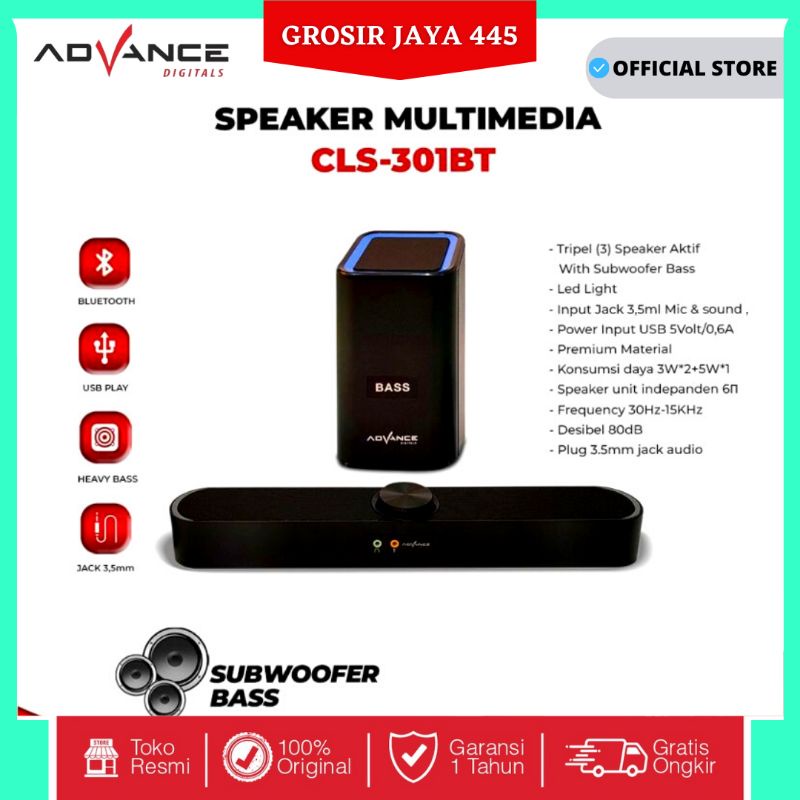 Soundbar / Speaker Bluetooth Advance CLS 301 BT dengan Sub Woofer