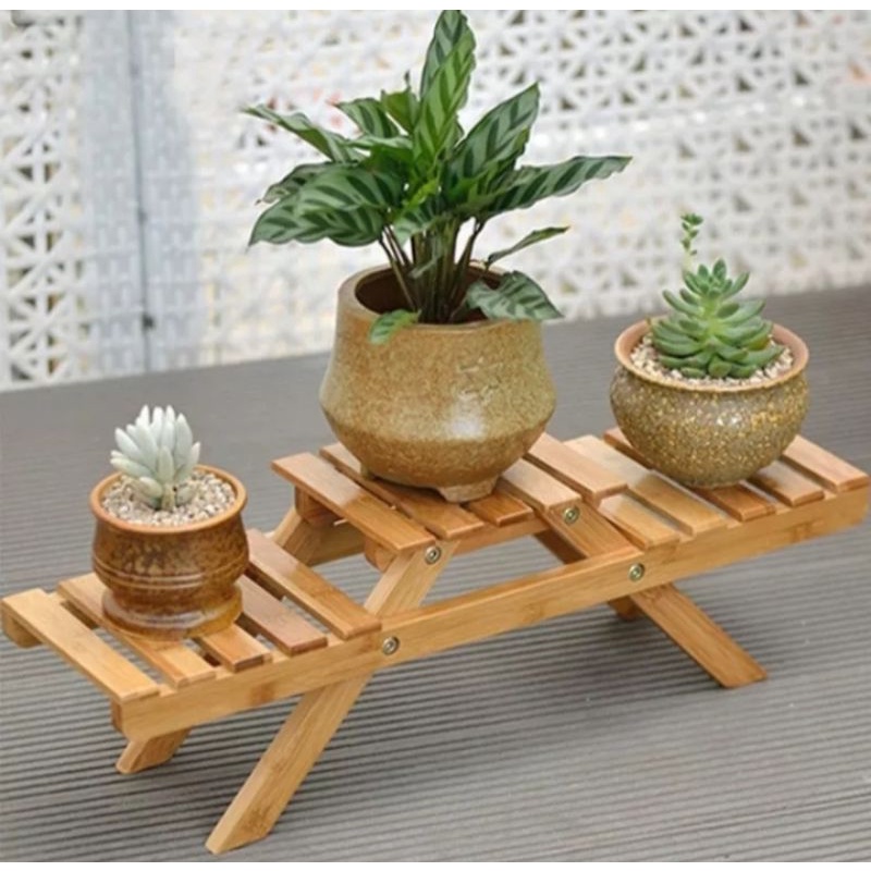 Rak kayu Rak Bunga Rak Bunga Minimalis terbuat dari kayu