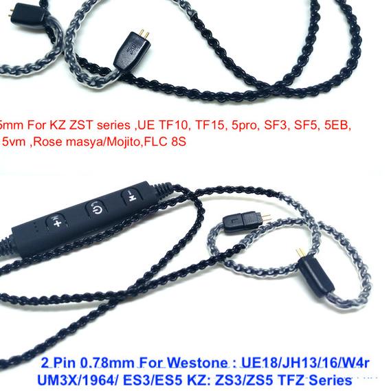 APTX Bluetooth Silver Upgrade Cable 2 Pin 0.75/0.78mm/MMCX/IE80/IM04 - im04