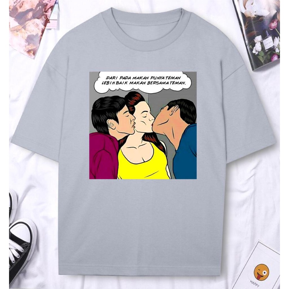 Kaos Pria Kaos Distro Pria TShirt Pria MAKAN BERSAMA TEMAN DTF209 GB