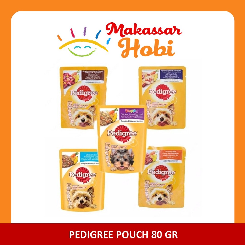 Makanan Anjing Pedigree Pouch 80gr 80 gr gram Basah Beef Puppy Chicken