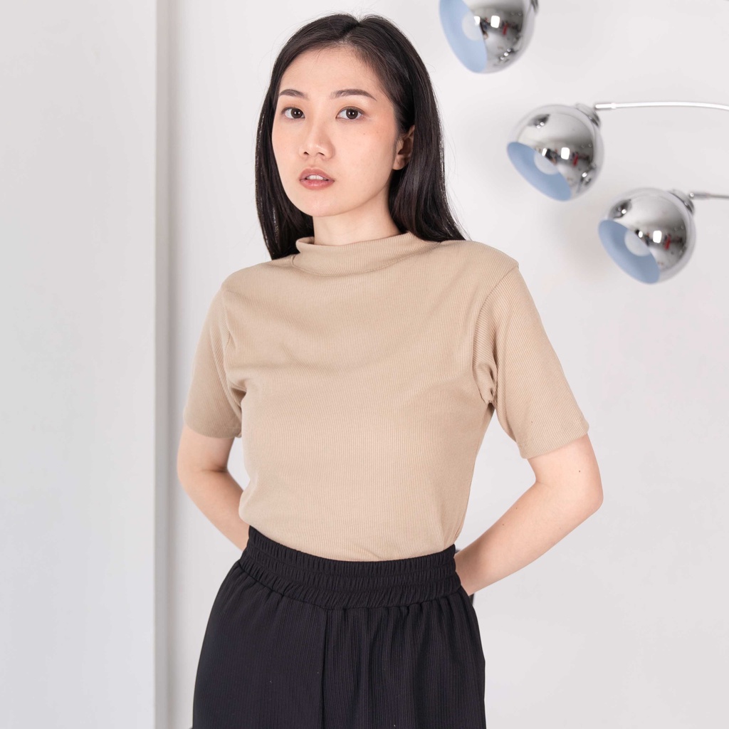 (COD) OH Fashion Turtley Blouse Rib / Atasan Wanita #2981