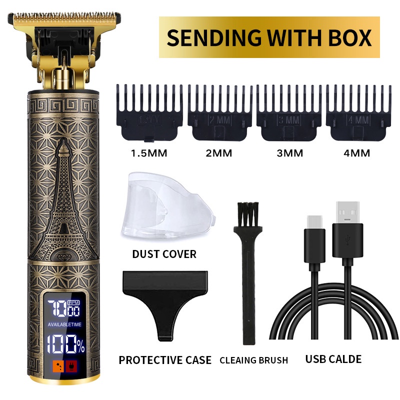 kekuatan tinggi professional hair clipper for men/Peraturan kecepatan tiga gear/LCD Besar/Alat Cukur Rambut Elektrik