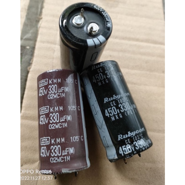 elco 450V330UF DIAMITER 2.5CM TINGGI 5CM