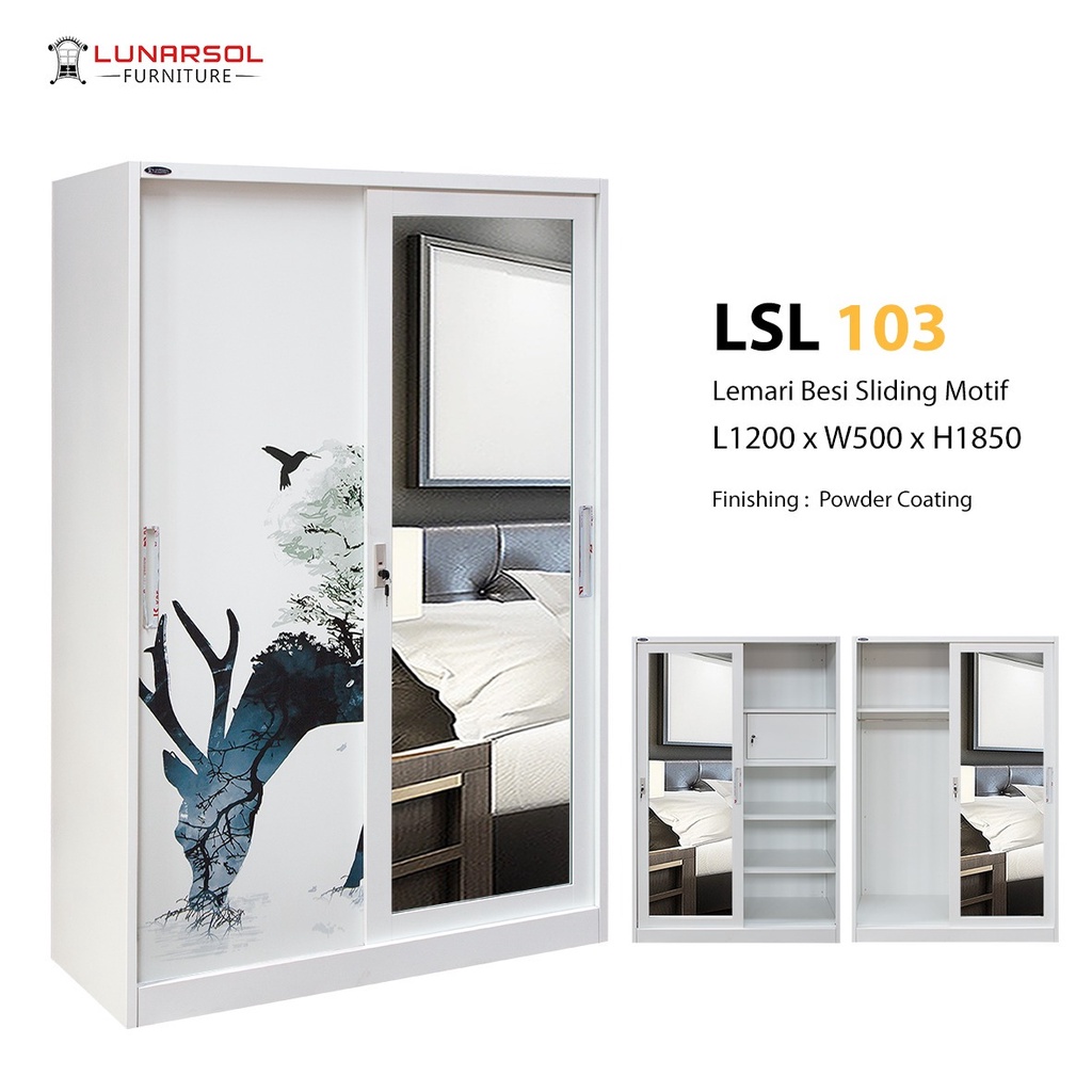 Lemari besi 2 pintu  sleeding / Lemari pakaian 2 pintu / lemari baju 2 pintu