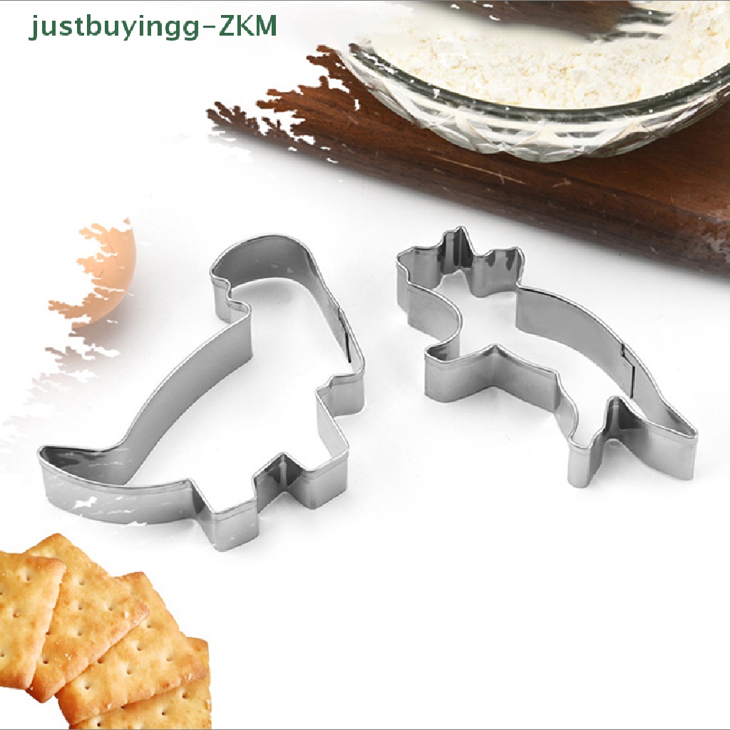 1 / 4Pcs Cetakan Kue Bentuk Dinosaurus Bahan Stainless Steel Untuk Anak