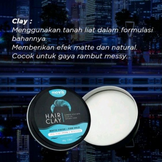 Morris Minyak Rambut Hair Clay &amp; Premium Pomade 80 Gram