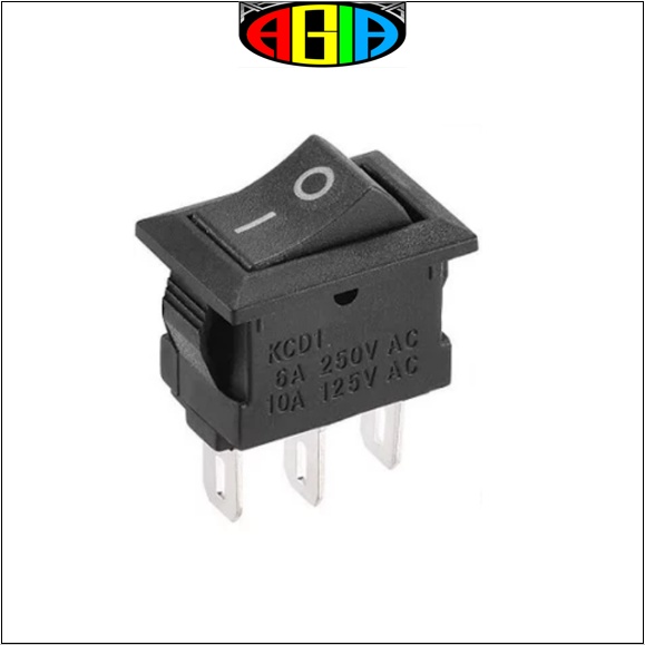 Switch KCD1 3 Pin 21x15 Saklar Rocker 3 kaki On Off hitam KCD 1