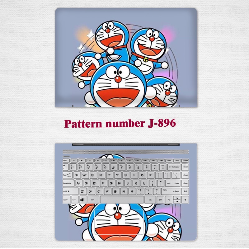 2pcs Stiker Pelindung Laptop Universal Desain Doraemon Bahan VINYL Ukuran 12 13 14 15.6 Inch LGBT