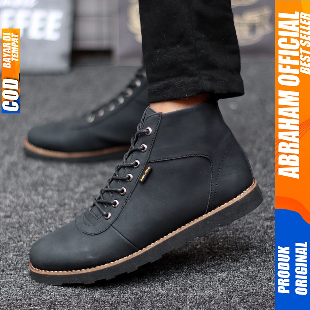 Sepatu Boots Klasik Pria Kerja Kantor Outdoor Abraham Harli