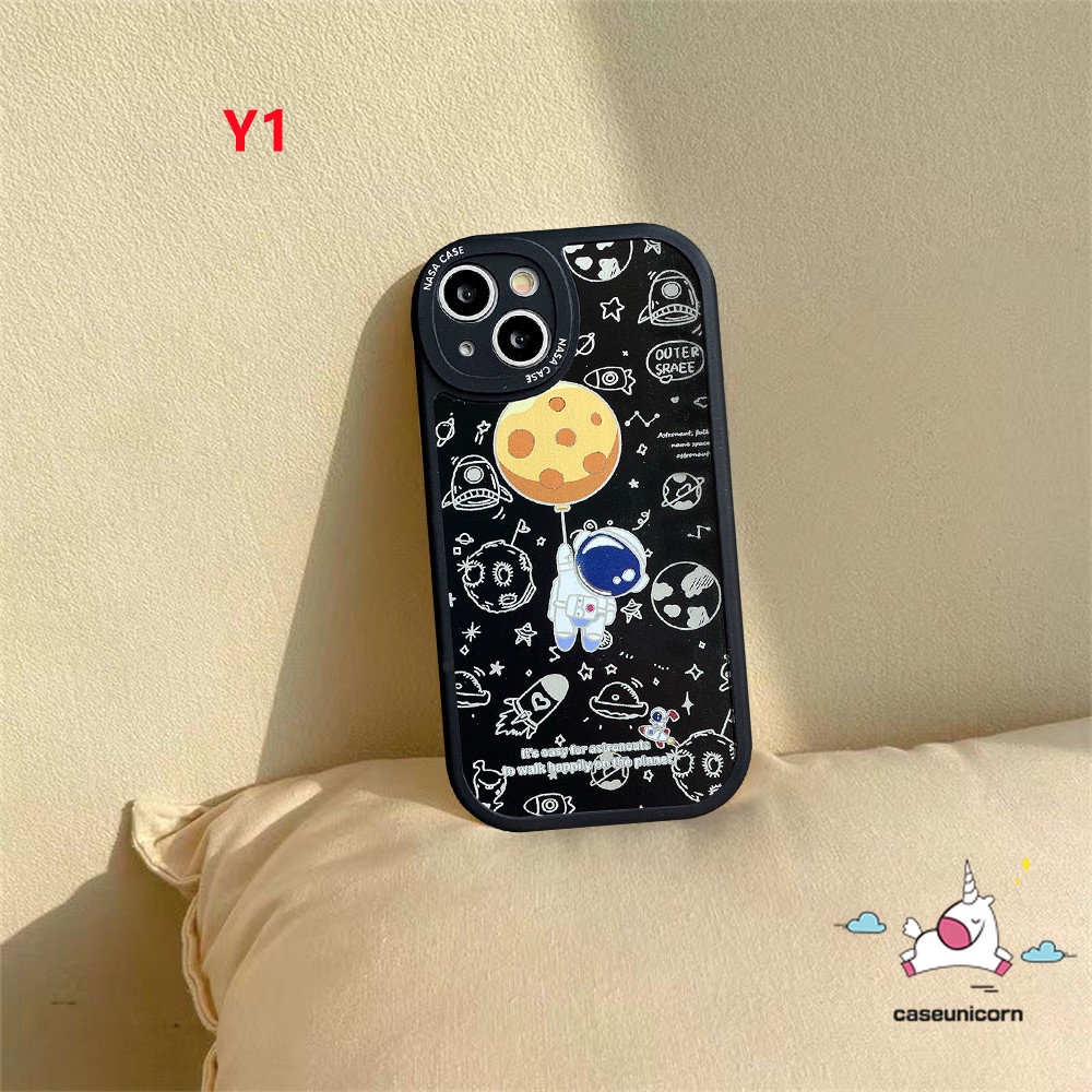 Case NASA Merk Trendy Realme C55 C25Y C53 C21Y C11 C15 C35 C25s C25 C12 C31 C17 C30 C21 C2 C3 C17 C20 10 Pro Plus 8 5 9i 8i 8Pro 6i 5i 6s 6 7i Kartun Astronot Luar Angkasa Lembut Sarung