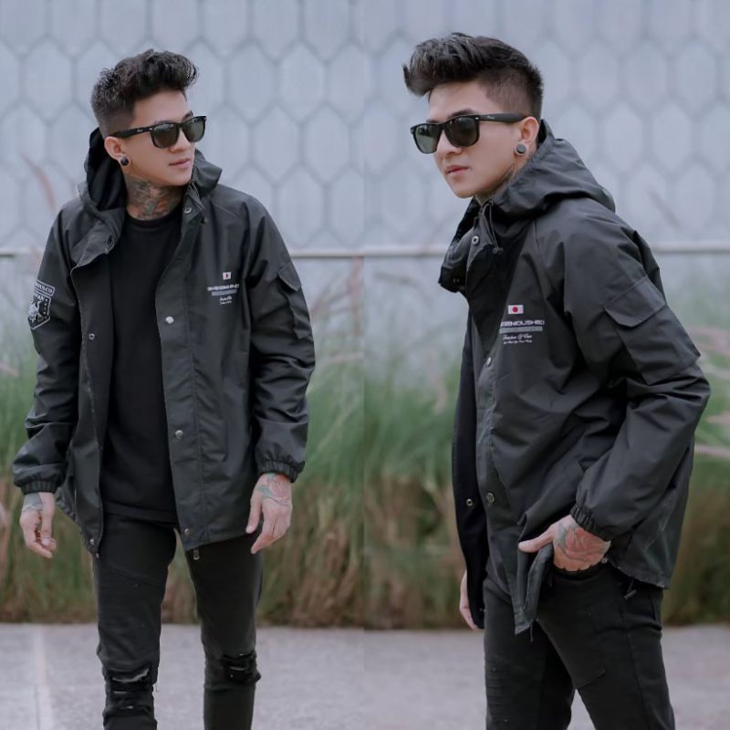 Jaket Parasut Pria - Jaket Casual Hitam  Tebal Lembut Original  Distro