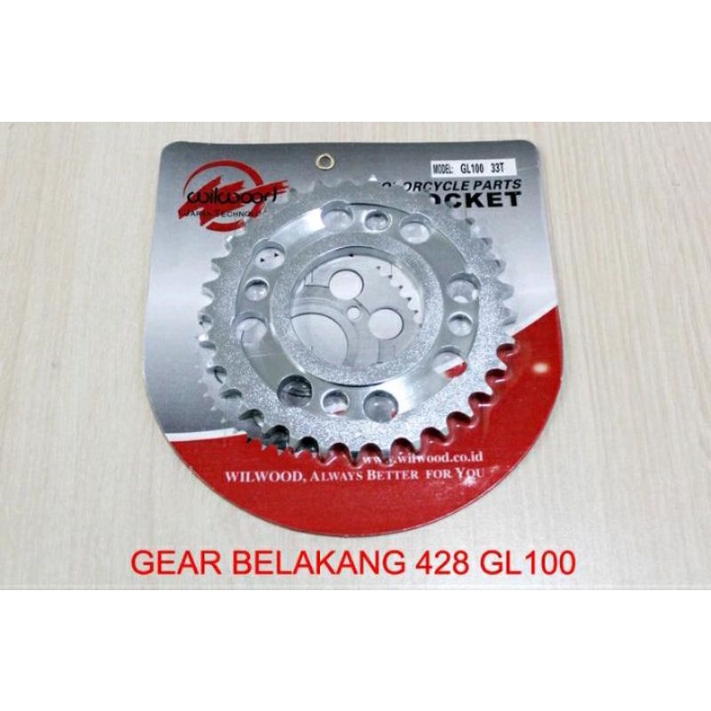 Gear Belakang GL 100 - 33T merk Wilwood