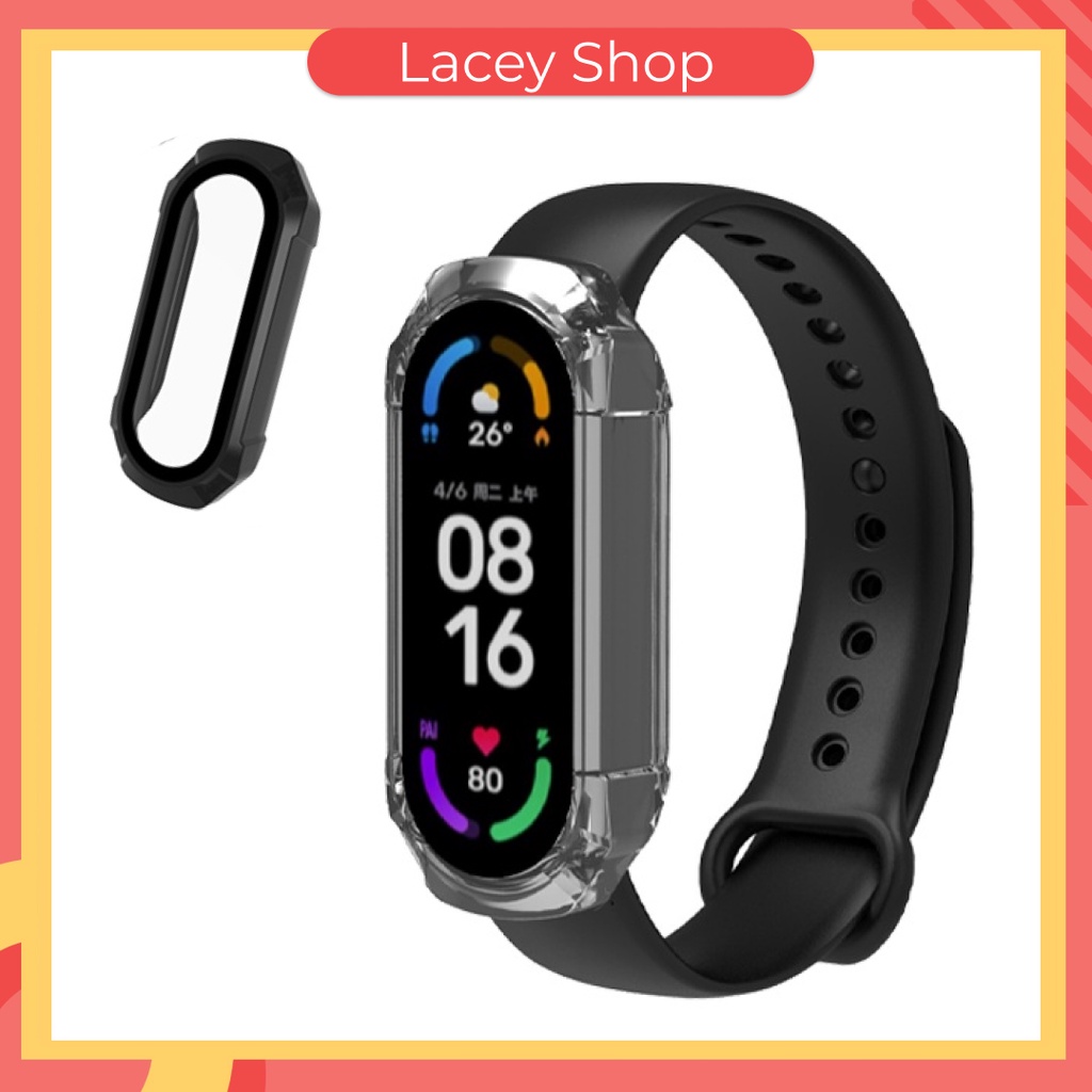 Hard Case Xiaomi Band 4 5 6 with Tempered Glass / Miband Full Screen Protector