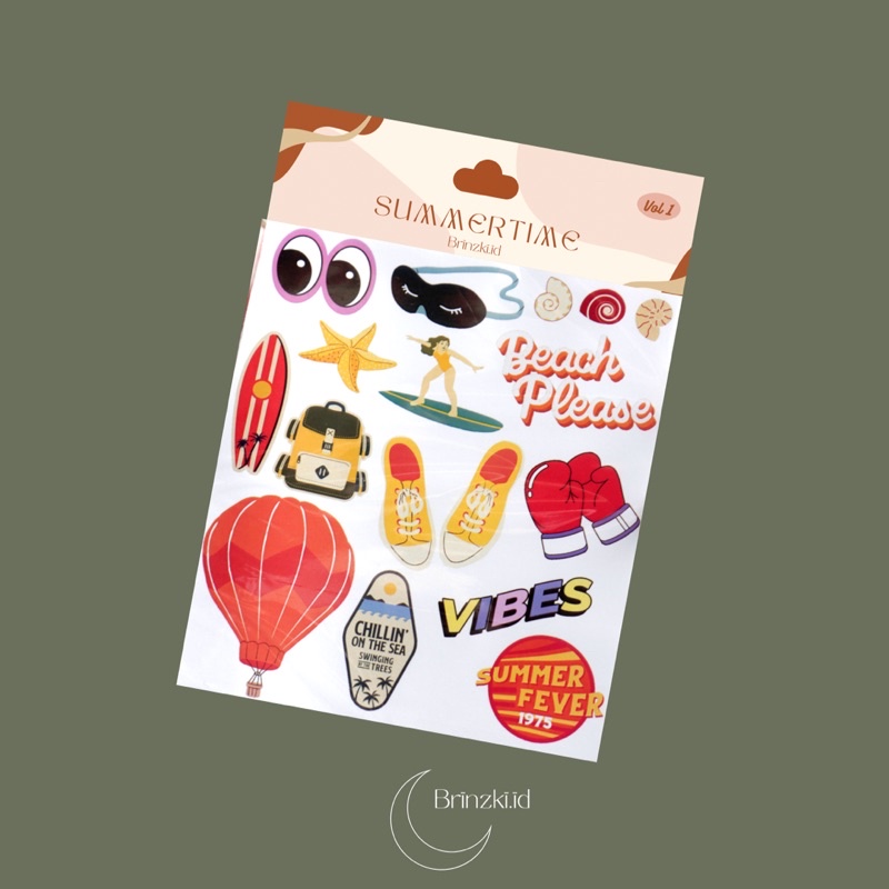 STICKER PACK SUMMERTIME ARTICLE VINYL ANTI AIR LAPTOP WATERPROOF STIKER JOURNAL STIKER AESTHETIC