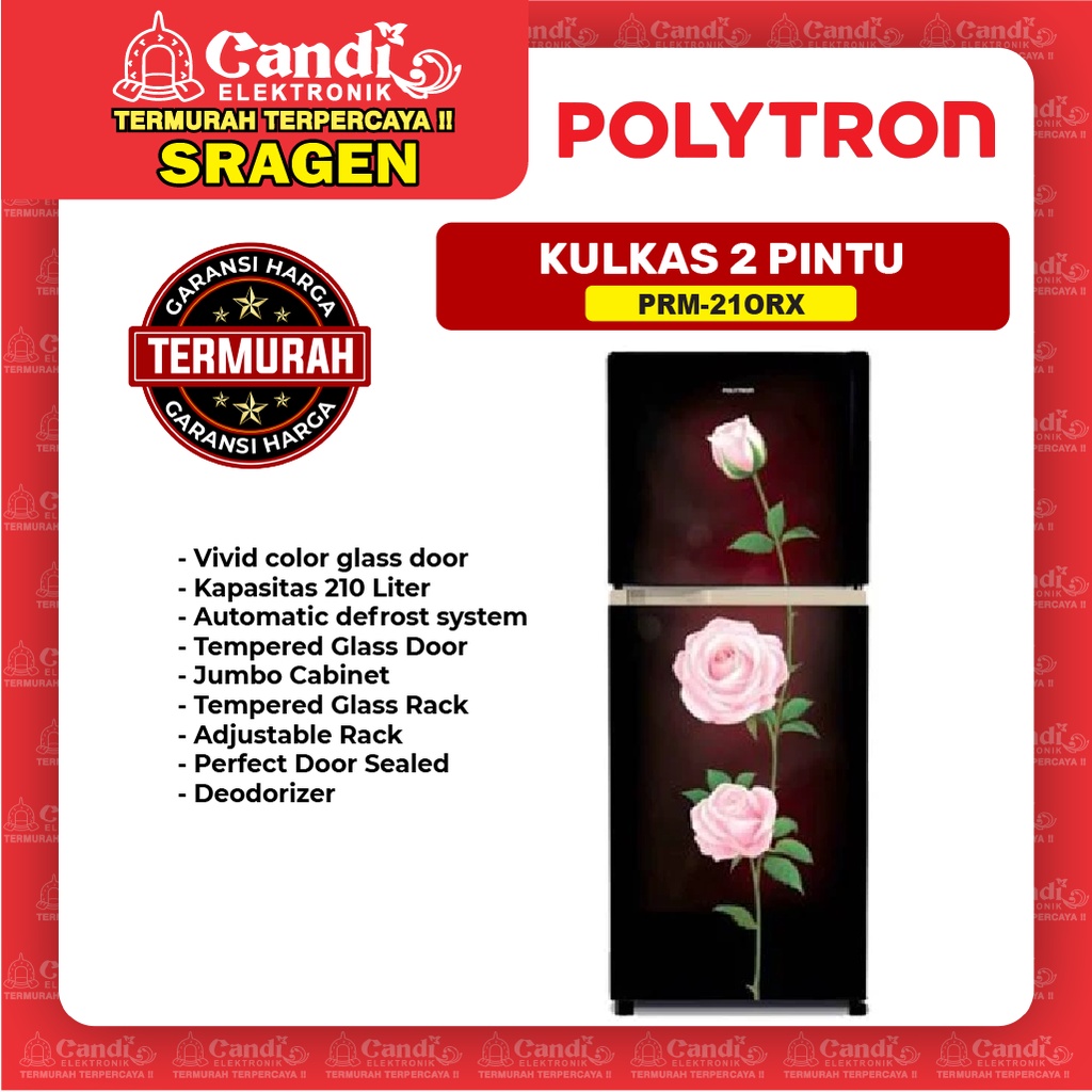 POLYTRON Kulkas 2 Pintu 210 L PRM-21ORX