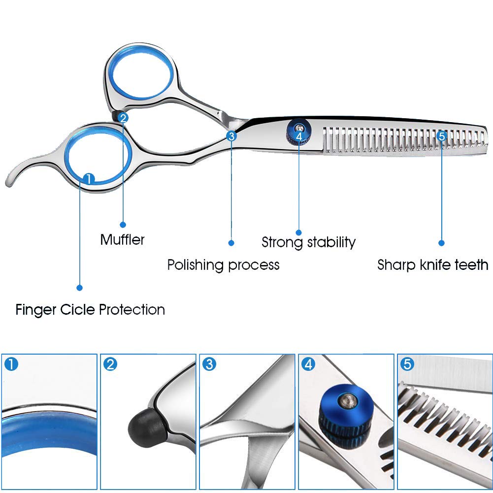 5 Pcs Dengan Sisir Grooming Gunting Set Perawatan Rambut Melengkung Berguna 6 Inci Anjing Kucing