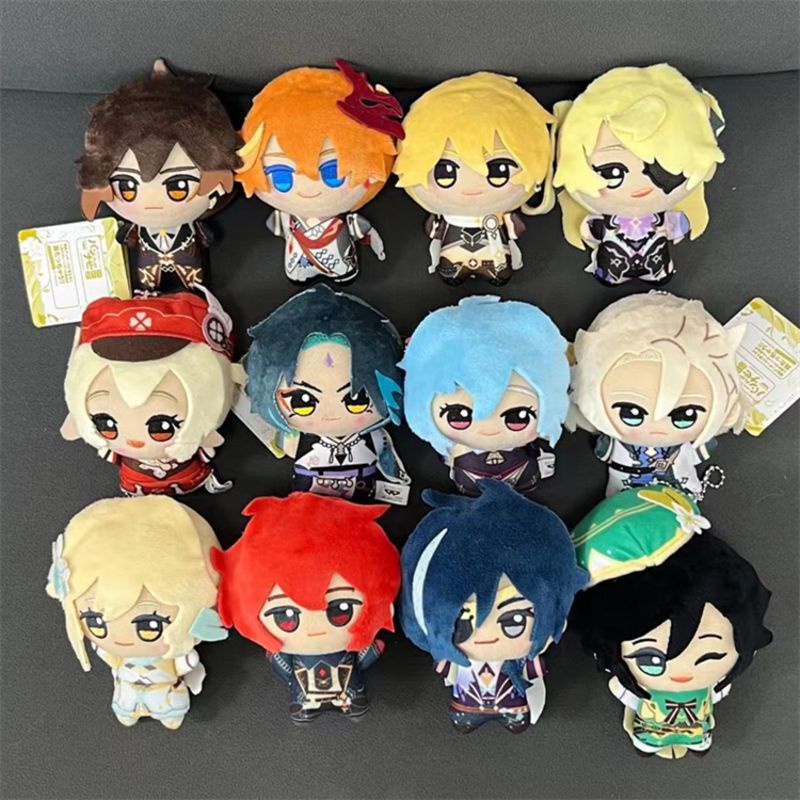 10cm Genshin Impact ZhongLi Xiao Tartaglia Fischl Aether Albedo Klee Sugar Rain Lumine DilucRagnvindr KaeyaAlberich Venti Plush Doll pendant Figures Toys Game Cute Gifts