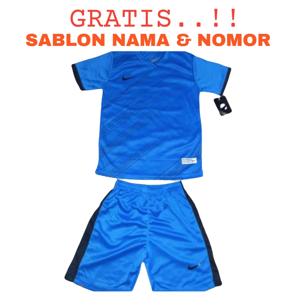 ( FREE SABLON NAMA &amp; NOMOR ) Baju olahraga anak laki/perempuan usia 5-13tahun kaos badminton bulutangkis sepak bola futsal voli tenis meja timnas indonesia