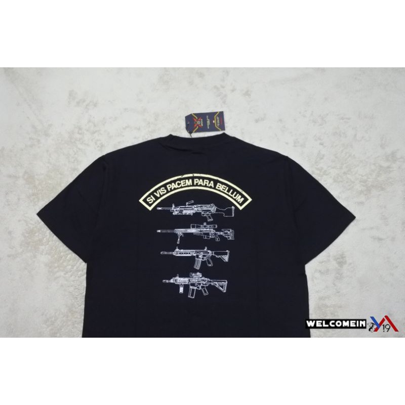 Kaos Premium Tactical Si Vis Pacem Para Bellum Pendek Hitam / T-Shirt Cotton Combed Opsyle