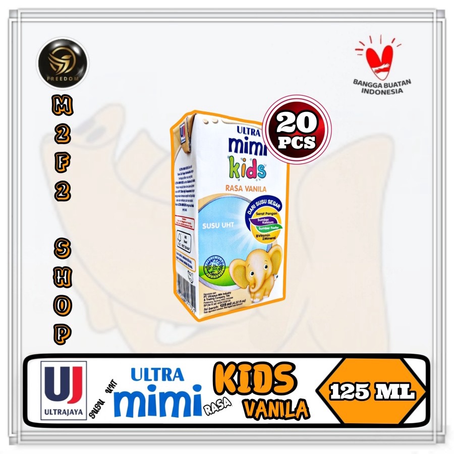 

Susu Ultra Milk Mimi Kids Kotak UHT Rasa Vanila | Vanilla - 125 ml (Kemasan 20 Pcs)