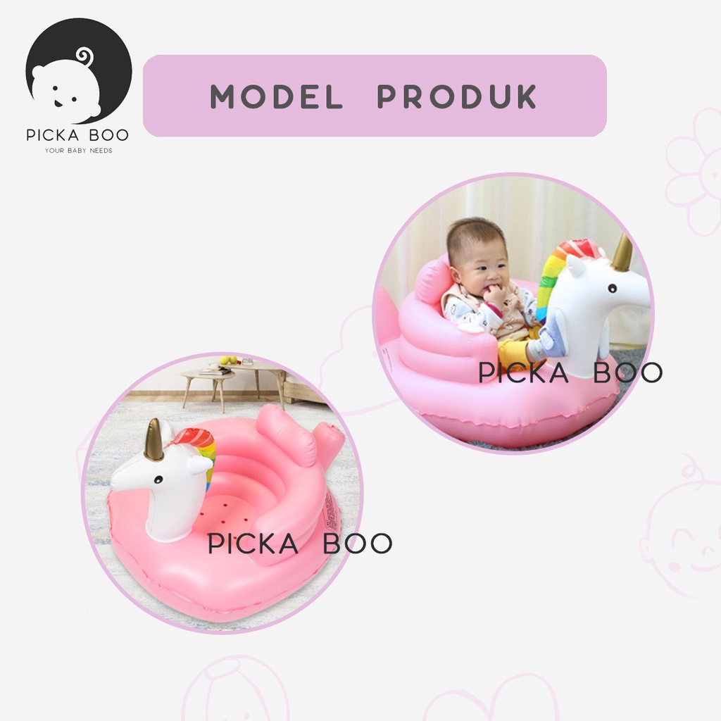 Sofa Tiup Kursi Pompa Bayi Bentuk Unicorn