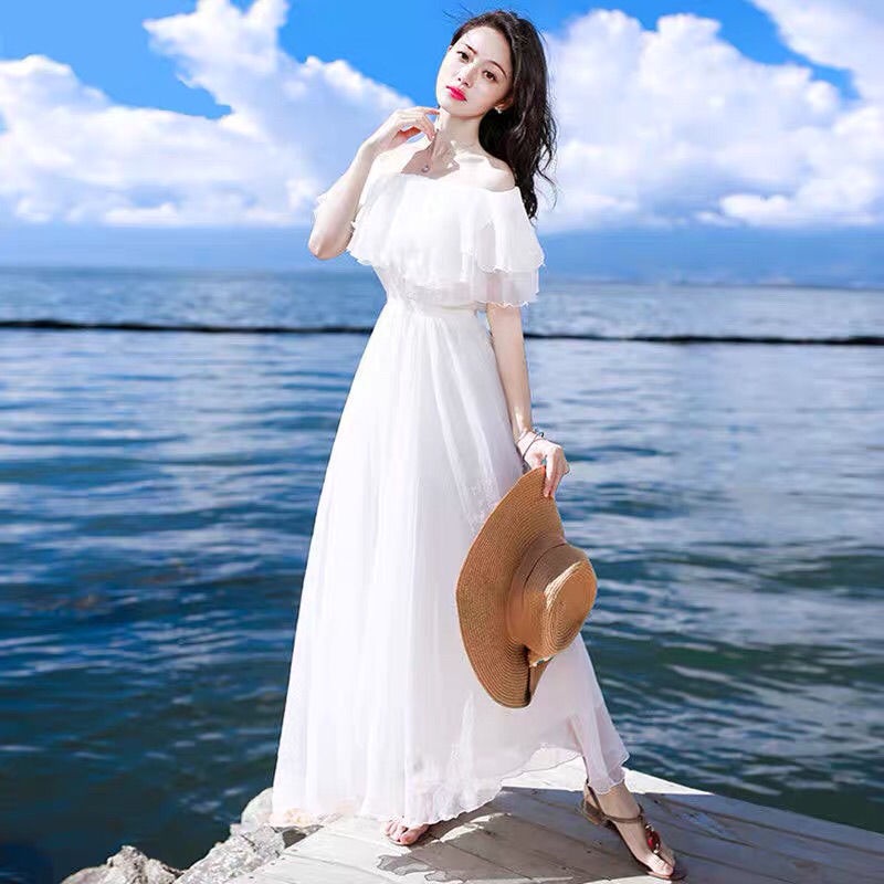 Long Dress Wanita Terbaru Model Baju Wanita Pantai Style Korea Kekinian Import