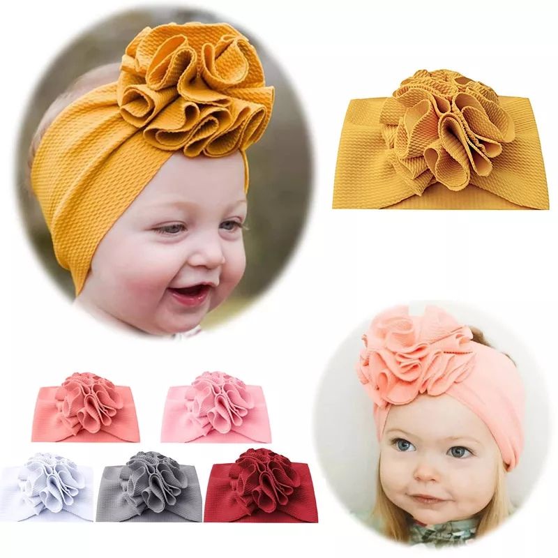 (Pimenova) bandana bayi anak bunga pompom baby headband bando bayi