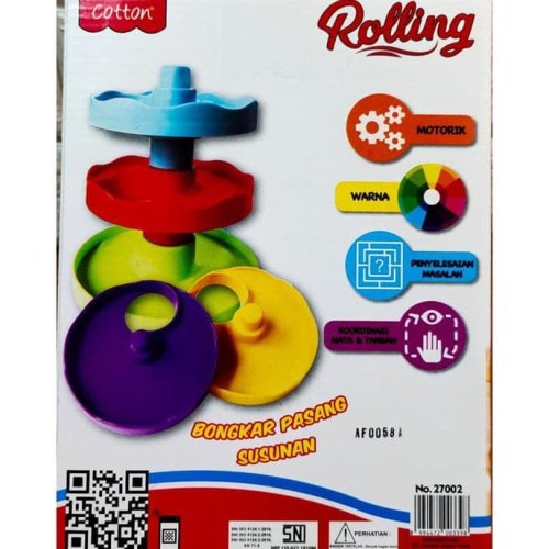 FUN DOH Rolling On Go Y1  Mainan Edukasi PAUD Mainan Anak Balita Mainan Bola Bayi 5 Susun - Cotton Rolling