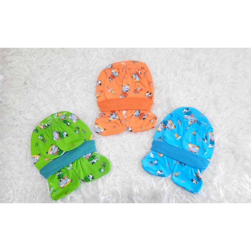 Topi Kaos Kaki + Sarung Tangan, Topi Kaos Kaki Baby, Newborn