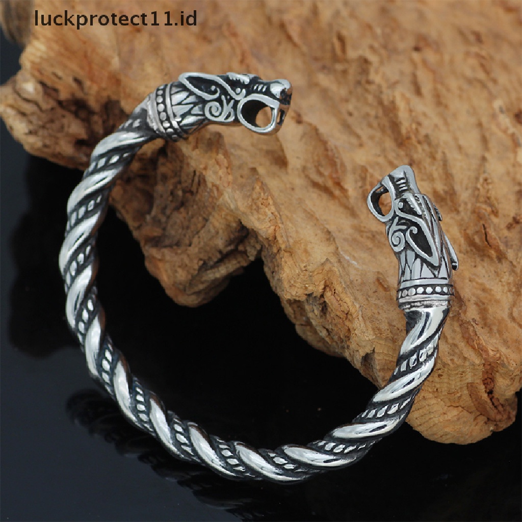 Gelang Desain Naga Bahan stainless steel Untuk Pria