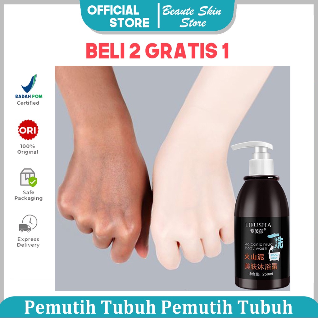 【Barang ready】Sabun mandi cair pemutih lumpur vulkanik Sabun mandi Pelembab Menyegarkan dan nyaman Kulit yang putih dan halus Cegah penyamakan Unisex