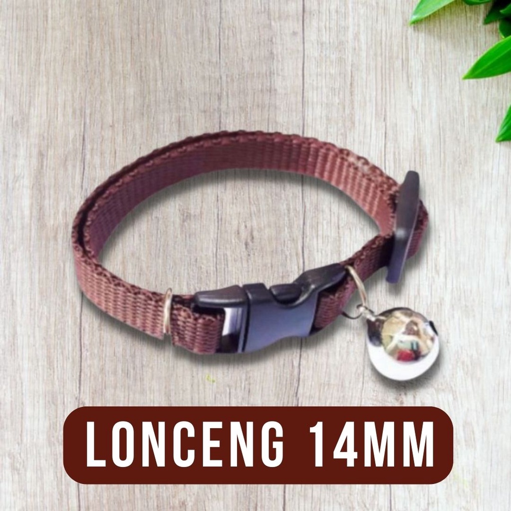 Kalung Lonceng 14mm Unik Kucing Tebal Premium Quality Kalung Lonceng Kucing Motif Polos FEFARM