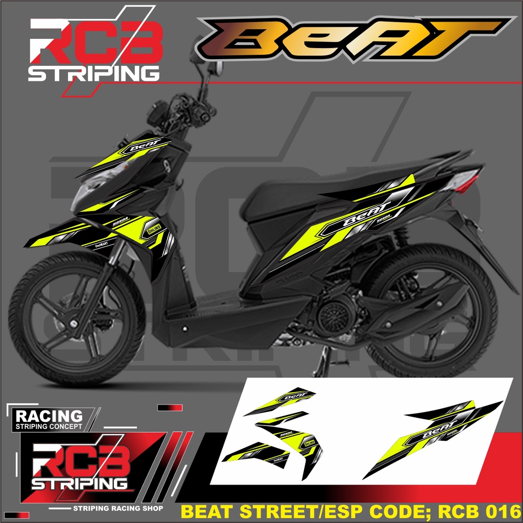 Sticker Striping Motor Beat Street/Beat Fi Esp/Beat Iss/Beat Fi New -Stiker Variasi body RCB 016